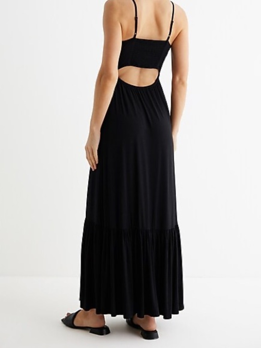 Express V-Neck Back Cutout Tiered Maxi Dress - Size XL